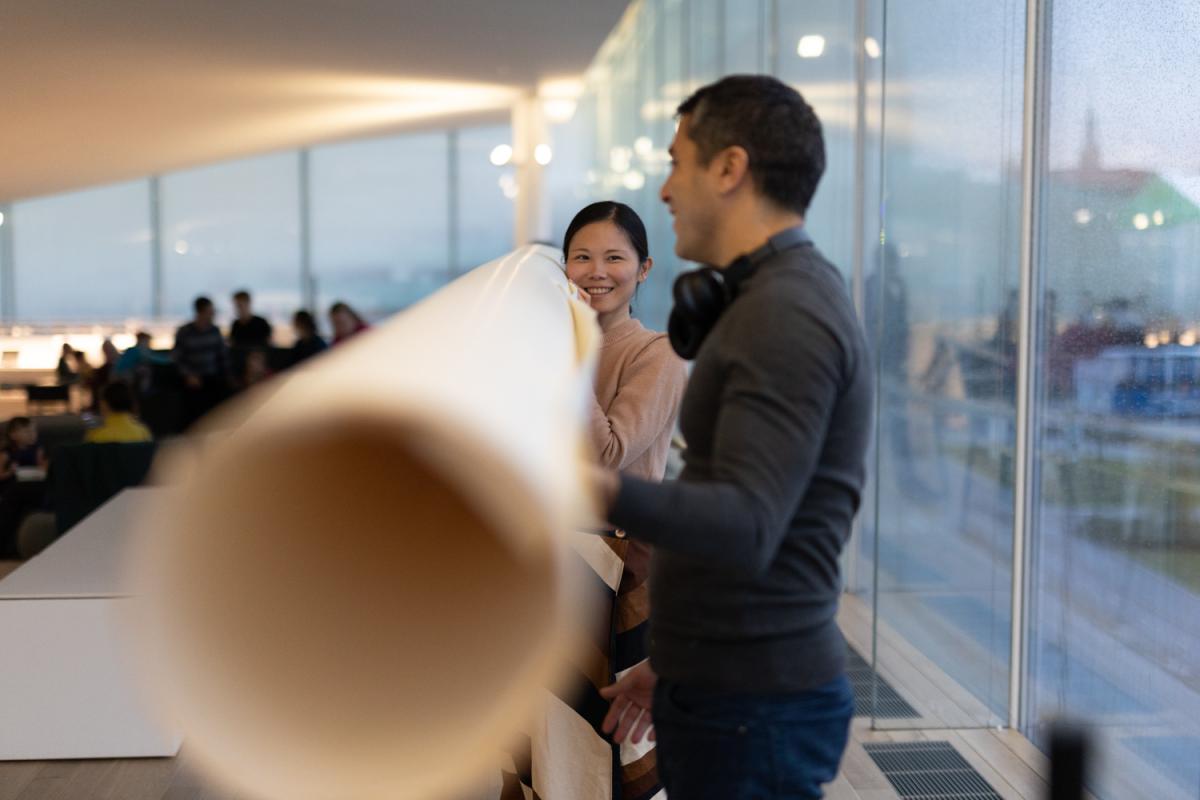 Performed holding the pillar