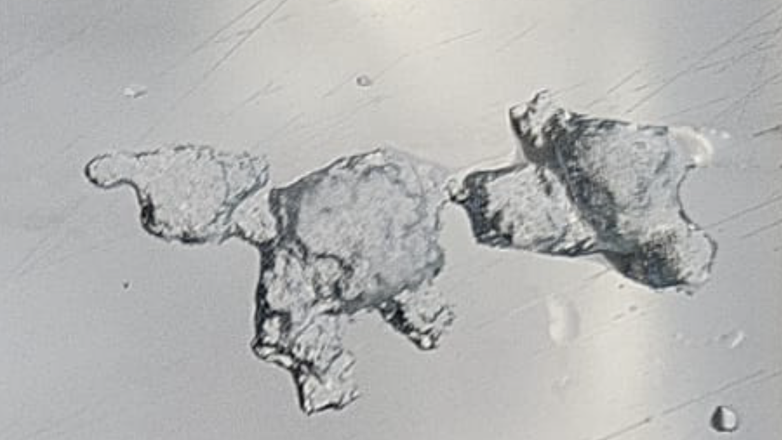 ice on a window close up