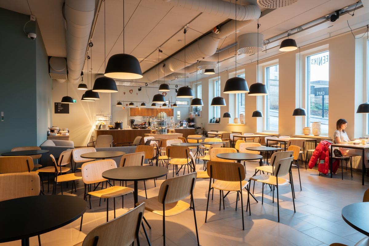 The University of the Arts R Building cafe in 2020 after the latest renovation. 