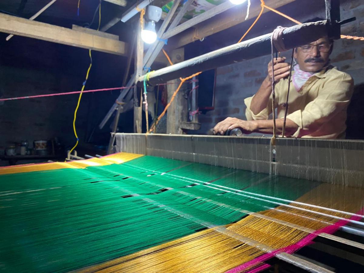 Hand-weaving.  Image provided by the interviewee